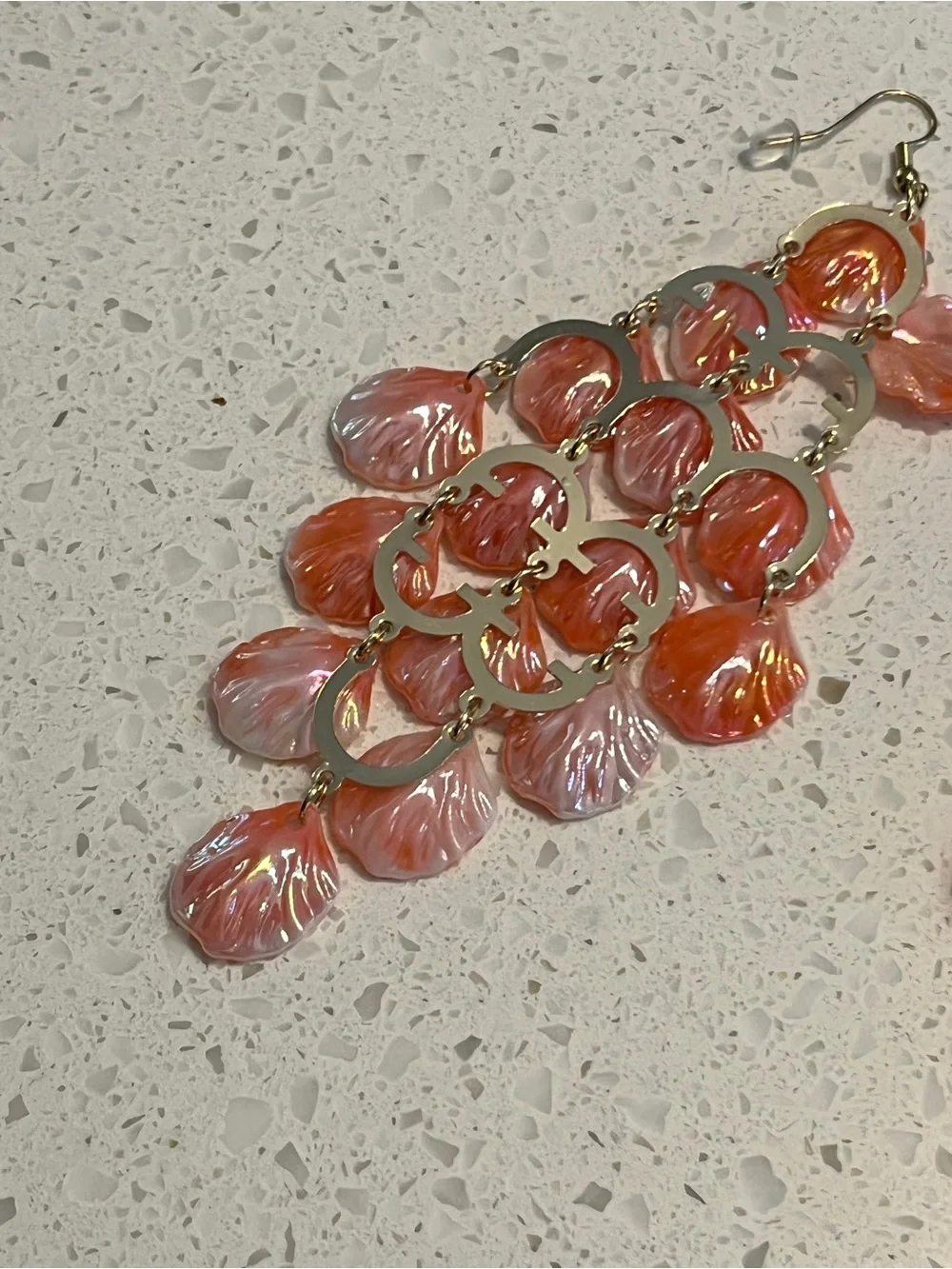 Pink‎ Shell Cascade Drop Earrings